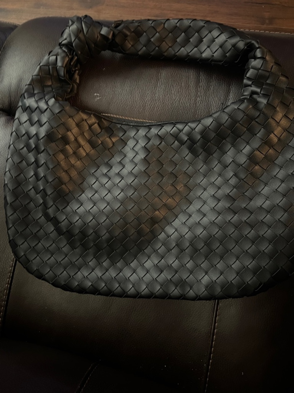 Urban Expressions Black Woven Hobo Shoulder Bag